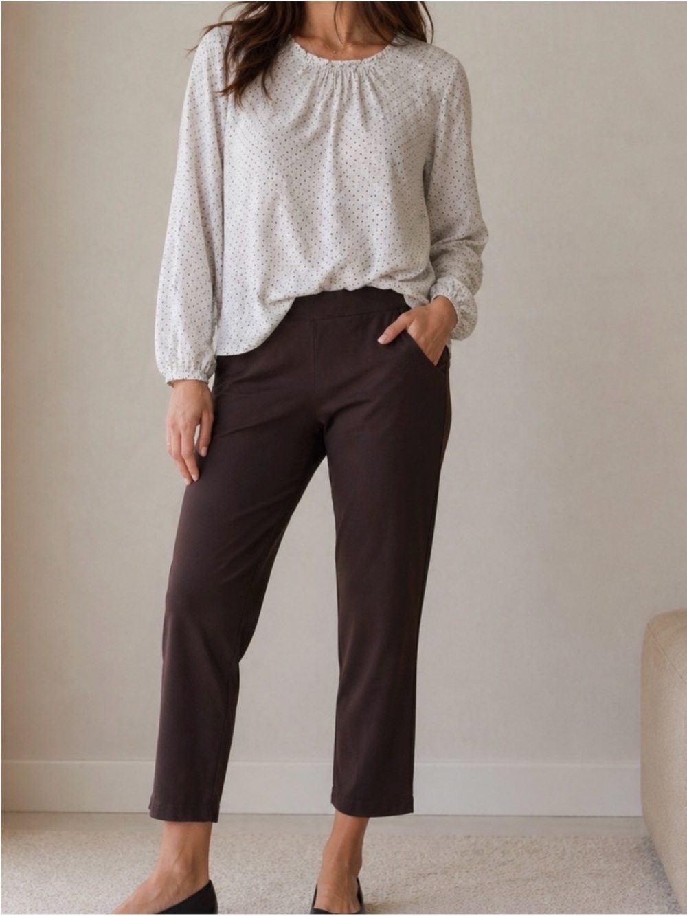 NWT Eileen Fisher Slim Bootcut Washable Stretch Crepe Pull On Pants 3X